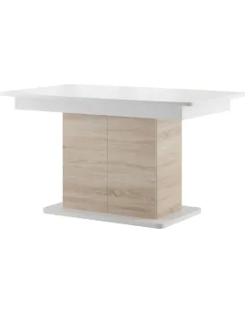 Jídelní rozkládací stůl Star 03 s úložným prostorem 140/210 cm dub Sonoma/bílý