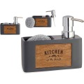 Dávkovač saponátu s příslušenstvím KITCHEN šedý 