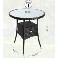 Zahradní stolek Bistra 60 cm polyratan černý