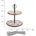Dvoupatrový podnos LOSY 42 cm z masivu vícebarevný