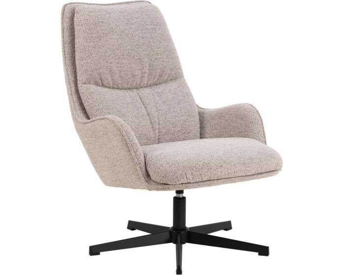 Otočné křeslo Bosley lounge béžové/černé