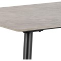 Jídelní stůl Wicklow 140 cm šedý mramor/černý