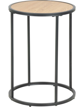 Kulatý odkládací stolek Rena dub přírodní/černý
