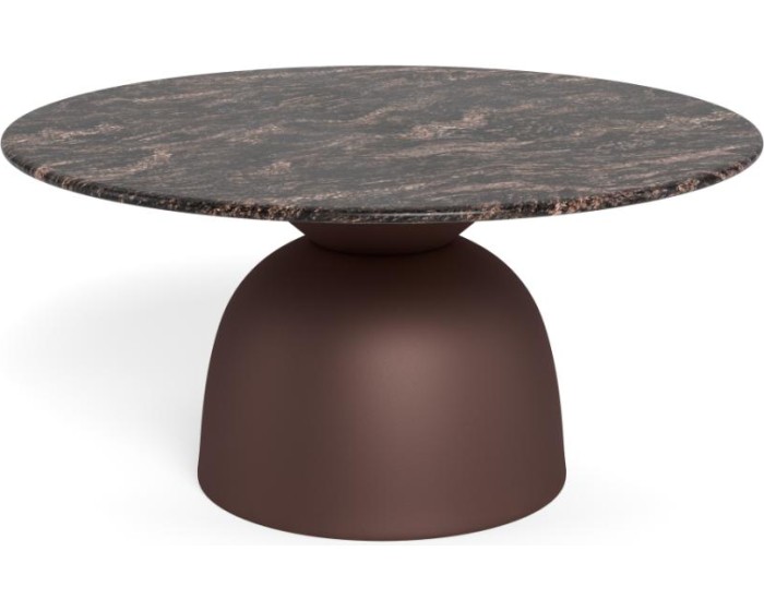 Konferenční stolek Ferrol 80 cm hnědý mat/mramor cocoa lesk