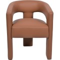 Designové jídelní křeslo Leith umělá kůže karamelově hnědé
