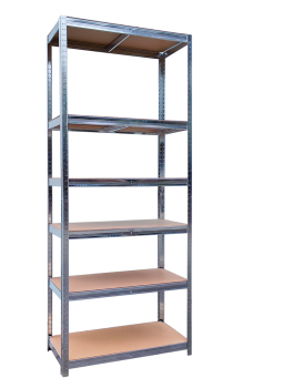 Dílenský regál HOUSE s 6 policemi 90x40x180 hnědý/stříbrný