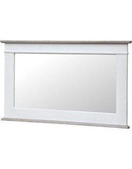 Nástěnné zrcadlo Rimini 100 cm z masivu bílé/hnědé