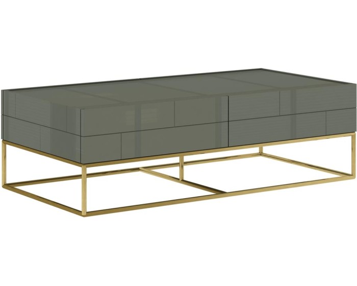 Konferenční stolek Rose Hill 119 cm zelený/zlatý