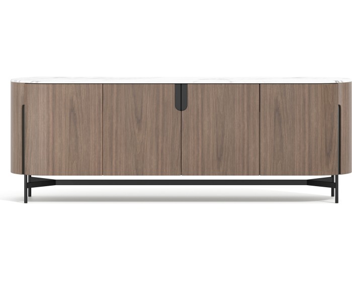 Komoda Silario 220 cm ořech/mramor