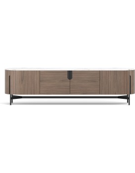 TV stolek Silario 220 cm ořech/mramor