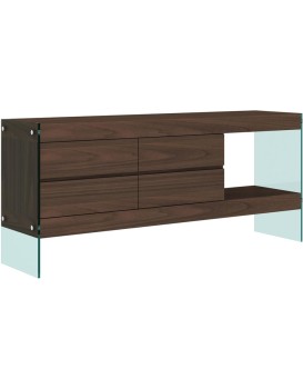 Komoda Soho 184 cm ořech/čirá