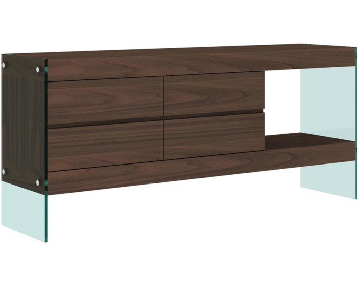 Komoda Soho 184 cm ořech/čirá