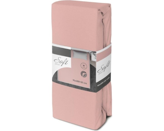 Bavlněné Jersey prostěradlo SOFT 90x200 cm + 25 cm růžové