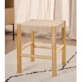 Stolička Alvin 35 cm z masivu smetanová/borovice