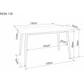 Jídelní stůl Rion 130 cm keramika šedý mramor/černý