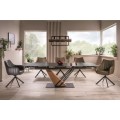Rozkládací jídelní stůl Genesis 160/220 cm bílý mramor/dub přírodní
