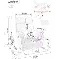 Relaxační polohovací křeslo Argos tmavě béžové