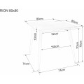 Jídelní stůl Rion 80 cm keramika bílý mramor/černý
