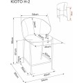 Barová stolička Kioto H-2 šedá/kašmír