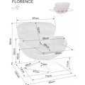 Designové otočné křeslo Florence šedé