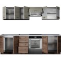 Kuchyňská linka Rachel 260 cm akácie skořicová/dub Navara/wenge