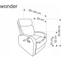 Polohovací křeslo WONDER s funkcí houpání hořčicové