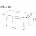 Jídelní stůl Emilio 120 cm bílý mramor/černý
