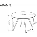 Jídelní stůl Aramis 120 cm terrazzo bílý
