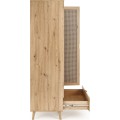 Šatní skříň Borneo K 80 cm dub artisan/černá