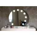Stolní kosmetické zrcadlo Torano s LED osvětlením bílé/stříbrné