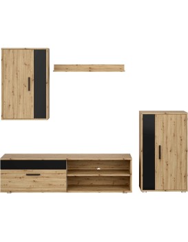Sada obývacího nábytku Benson dub artisan/černá