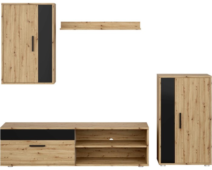 Sada obývacího nábytku Benson dub artisan/černá