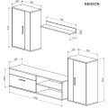 Sada obývacího nábytku Benson dub artisan/kašmír