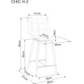 Sametová barová židle CHIC 90 cm šedá
