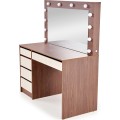 Toaletní stolek HOLLYWOOD 2XL s LED osvětlením 120 cm kašmírový/ořech