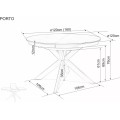 Jídelní rozkládací stůl Porto 120/160 cm keramika šedý/černý