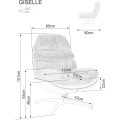 Otočné designové lounge křeslo GISELLE starorůžové/béžové