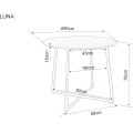 Jídelní stůl Luna 90 cm bílý mramor/černý