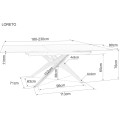 Jídelní rozkládací stůl Loreto 180/230 cm keramika hnědý/dub přírodní