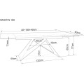 Jídelní rozkládací stůl Westin 180/260 cm keramika černý/bílý mramor