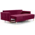 Rozkládací pohovka ASGARD 233 cm Mat Velvet 68 vínová