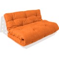 Rozkládací futonová pohovka LAYTI 01 140 cm z masivu/oranžová