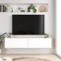 Závěsný televizní stolek Houseland Farfallo borovice Atlantic/bílý