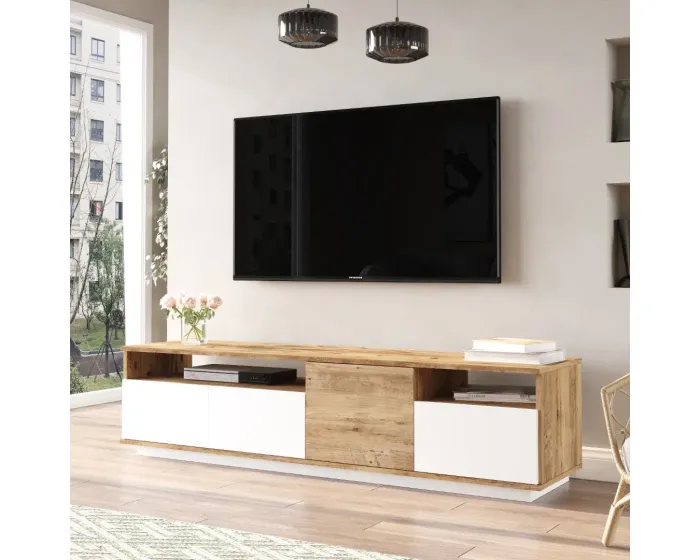 Televizní stolek Houseland Fledro bílý/borovice Atlantic