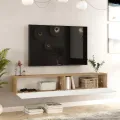 Závěsný televizní stolek Houseland Flipo bílý/borovice Atlantic