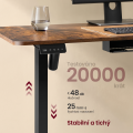 Rohový výškově nastavitelný pracovní stůl Vasagle Grey 160 cm hnědý/černý