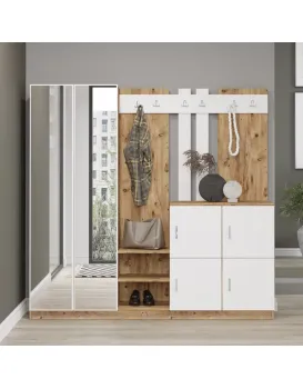 Předsíňová stěna Houseland Gibson borovice Atlantic/bílá
