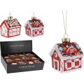 Sada 12 ks vánočních ozdob HOME 8 cm červená