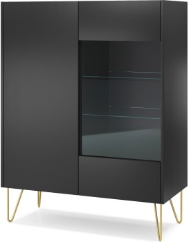 Vitrína Harmony Va 97 cm černá/černý mramor