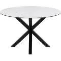 Jídelní kulatý stůl Heaven 120 cm bílý mramor/černý
